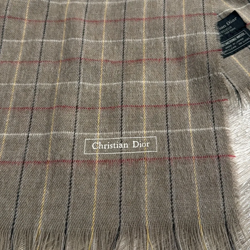 Christian Dior vintage wool plaid scarf